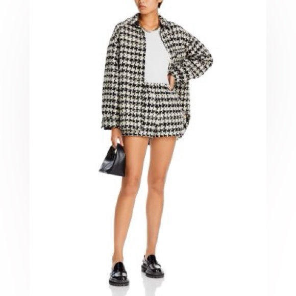 NWT ANINE BING Lyle Houndstooth Shorts Women's Size 8 - Picture 4 of 9